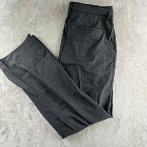 Calvin Klein Steel Grey Dress Pants Straight Fit Mens 34W x 34L Flat Front Wool